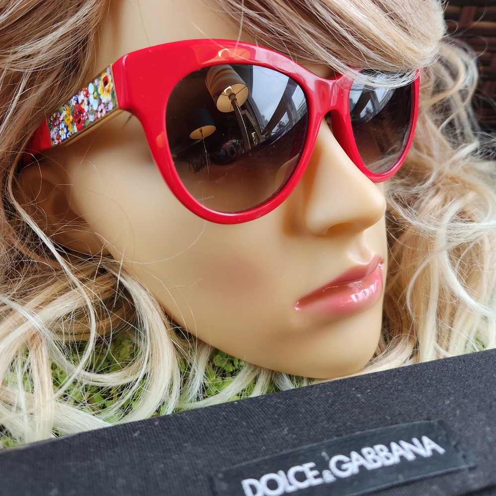 DOLCE & GABBANA Red  Mosaico ARTSY Italy MOSIAC Gradient Lens Sunglasses DG 4215